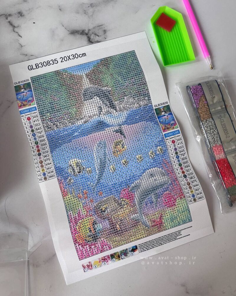 نقاشی الماسی بزرگسالان 30*20 سانت سری کد X