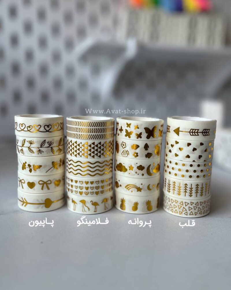 پک چسب طلاکوب طلایی 5 عددی