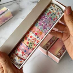 پک چسب واشی طرح گل 10 عددی