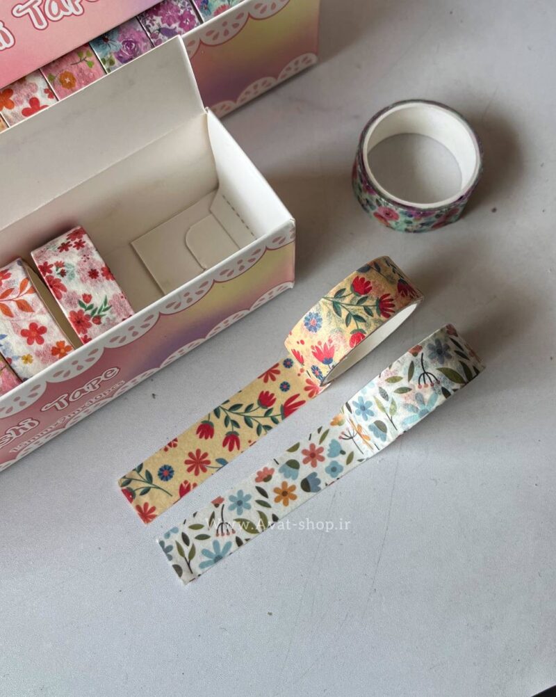 پک چسب واشی طرح گل 10 عددی