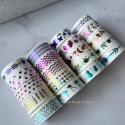 پک چسب طلاکوب رنگین کمونی 5 عددی