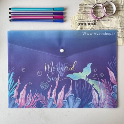 پوشه دکمه دار اکلیلی طرح پری دریایی