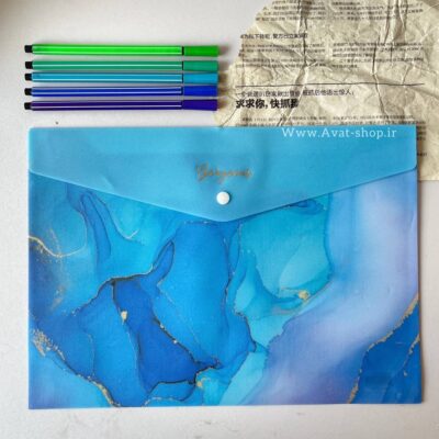 پوشه دکمه دار اکلیلی طرح آبرنگ