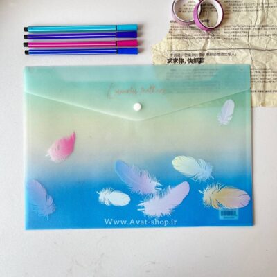 پوشه شفاف اکلیلی طرح پَر